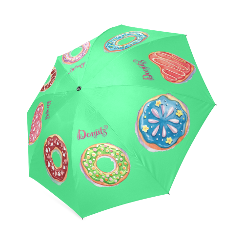 Donuts - Green Foldable Umbrella (Model U01)