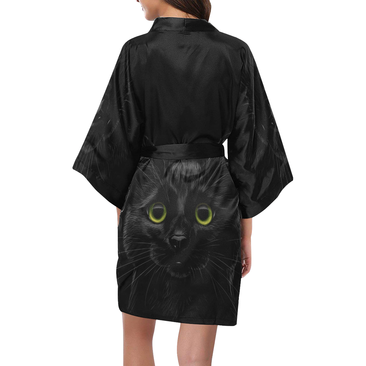 Black Cat Kimono Robe