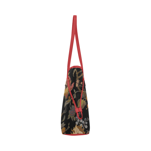 Dark Floral Clover Canvas Tote Bag (Model 1661)