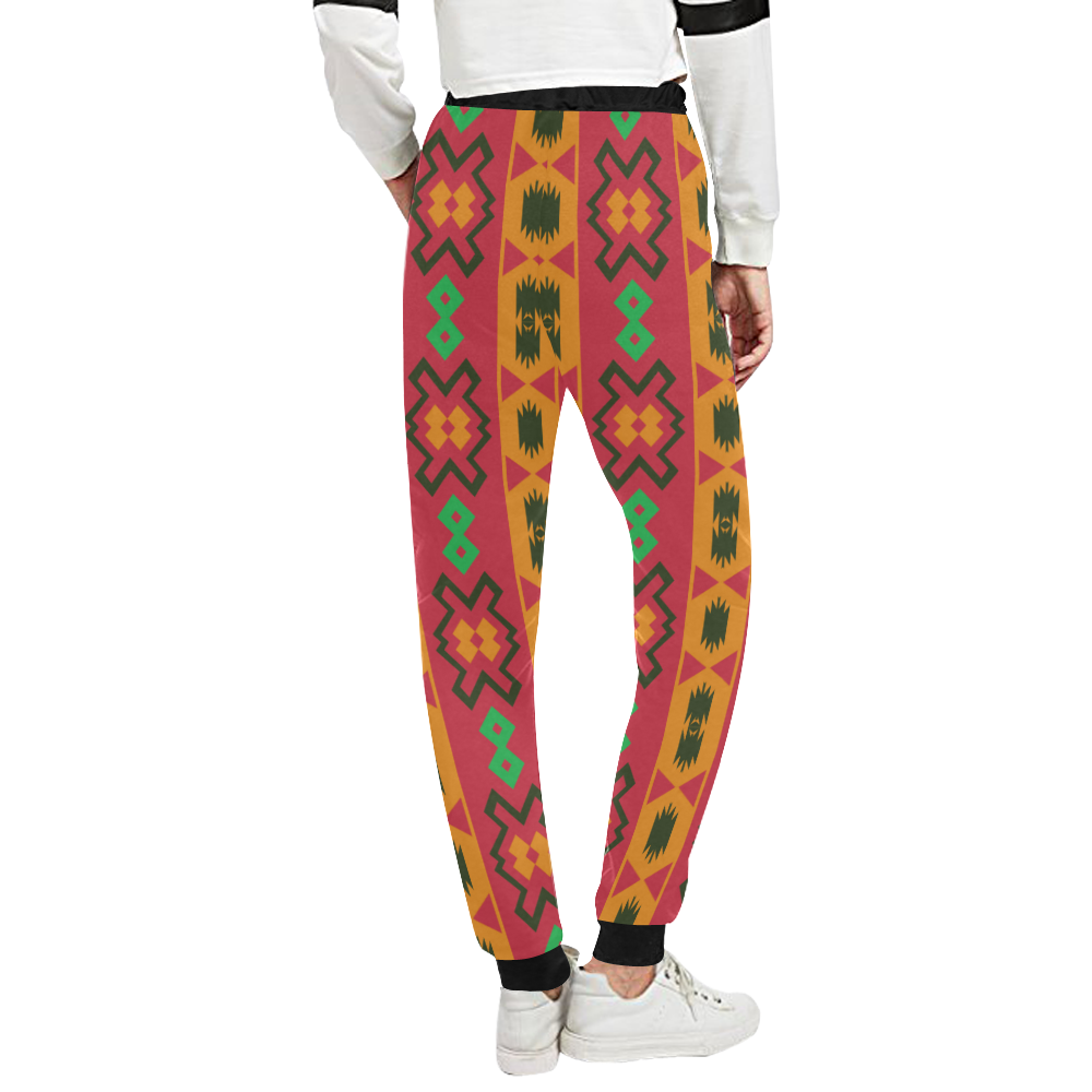 Tribal shapes in retro colors (2) Unisex All Over Print Sweatpants (Model L11)