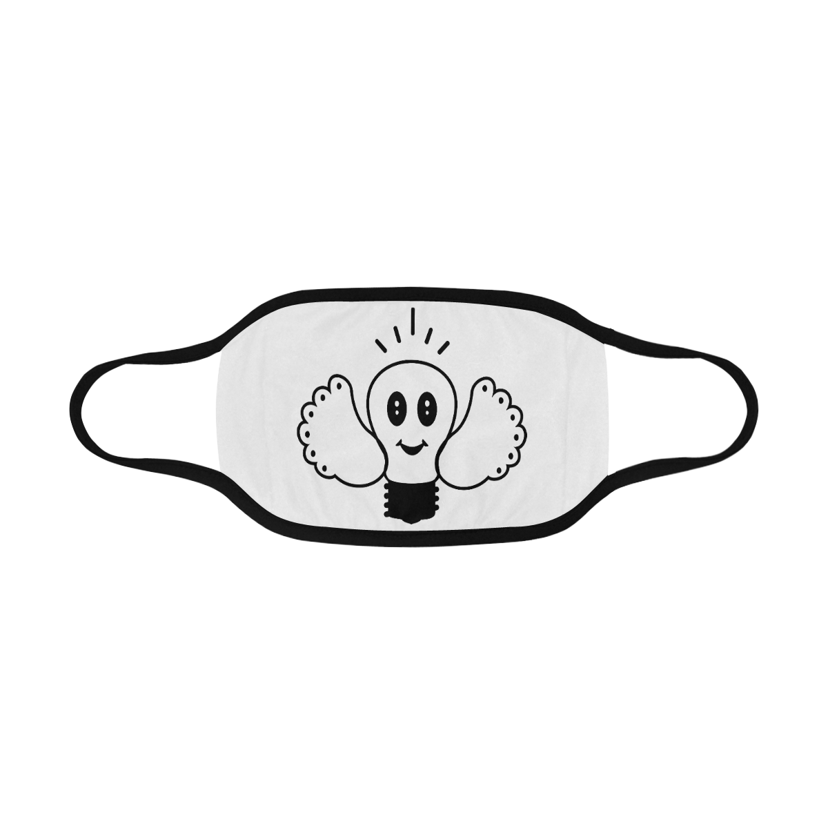 Big idea lightbulb black and white Mouth Mask
