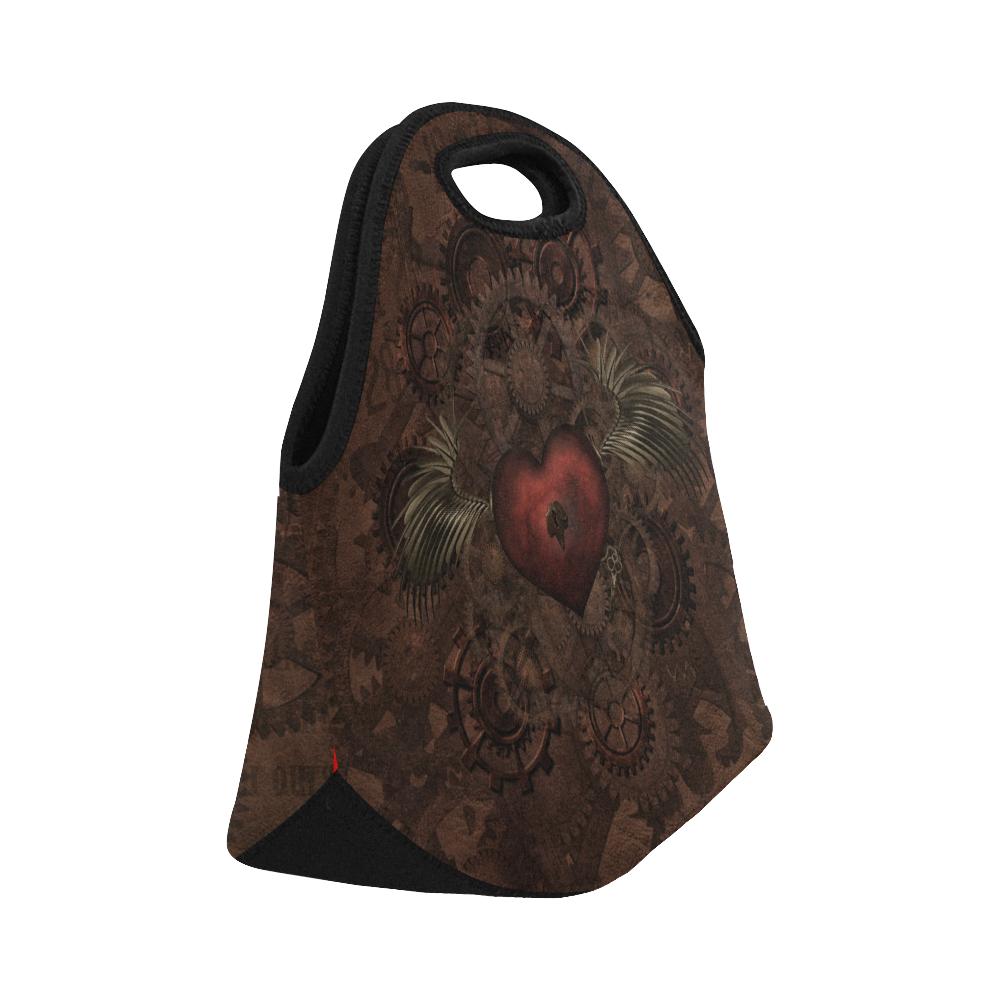 Awesome Steampunk Heart In Vintage Look Neoprene Lunch Bag/Small (Model 1669)