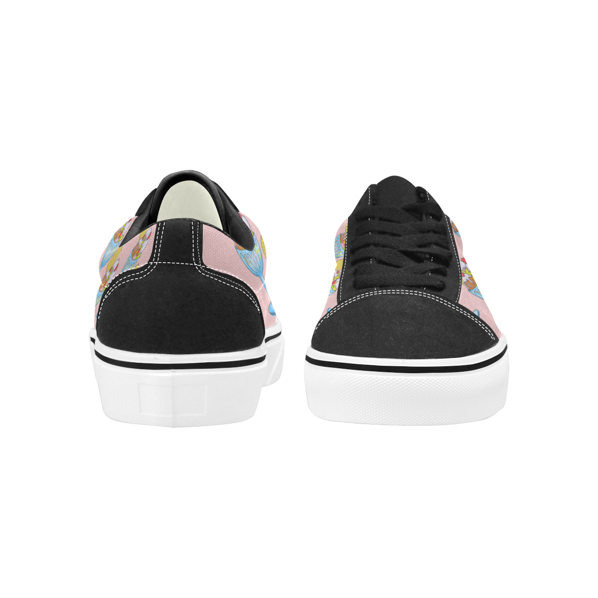 ice cream sundae pink Men's Low Top Skateboarding Shoes (Model E001-2)
