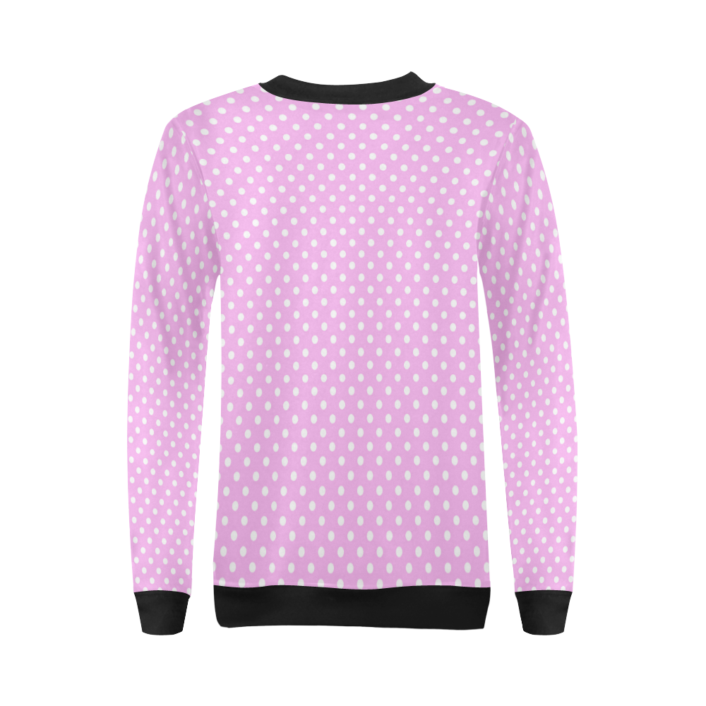 Polka-dot pattern All Over Print Crewneck Sweatshirt for Women (Model H18)