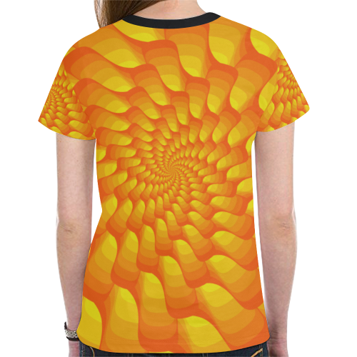 Orange spiral New All Over Print T-shirt for Women (Model T45)