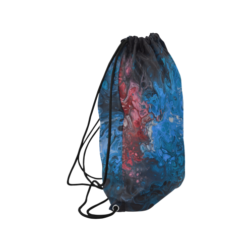 Fantasy Swirl Blue Red. Medium Drawstring Bag Model 1604 (Twin Sides) 13.8"(W) * 18.1"(H)