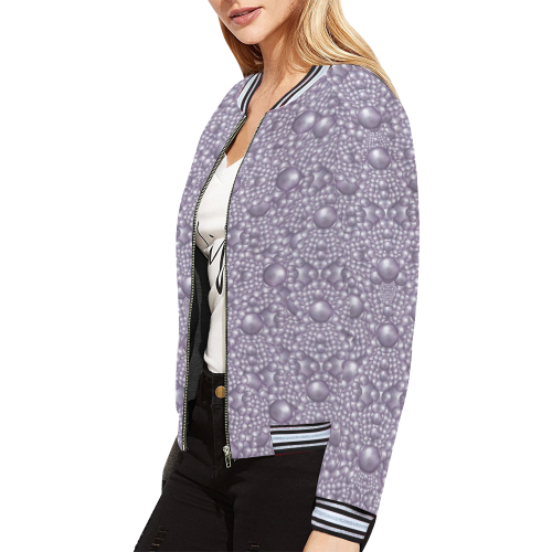 festive purple pearls All Over Print Bomber Jacket for Women (Model H21)