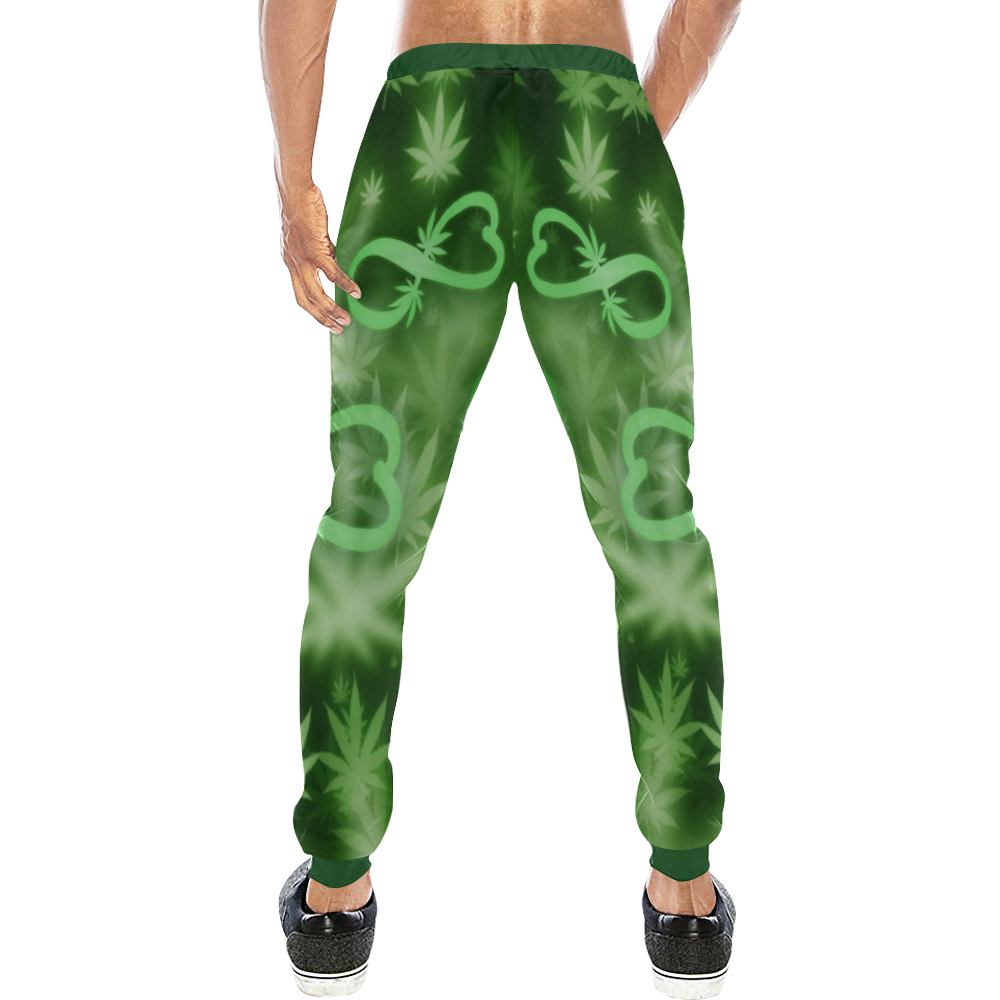 INFINITY GREEN COSMOS Men's All Over Print Sweatpants (Model L11)