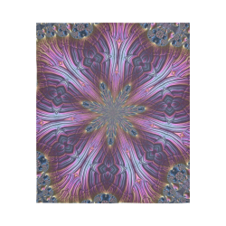 Pastel Abalone Shell Spiral Fractal Mandala 4 Cotton Linen Wall Tapestry 51"x 60"
