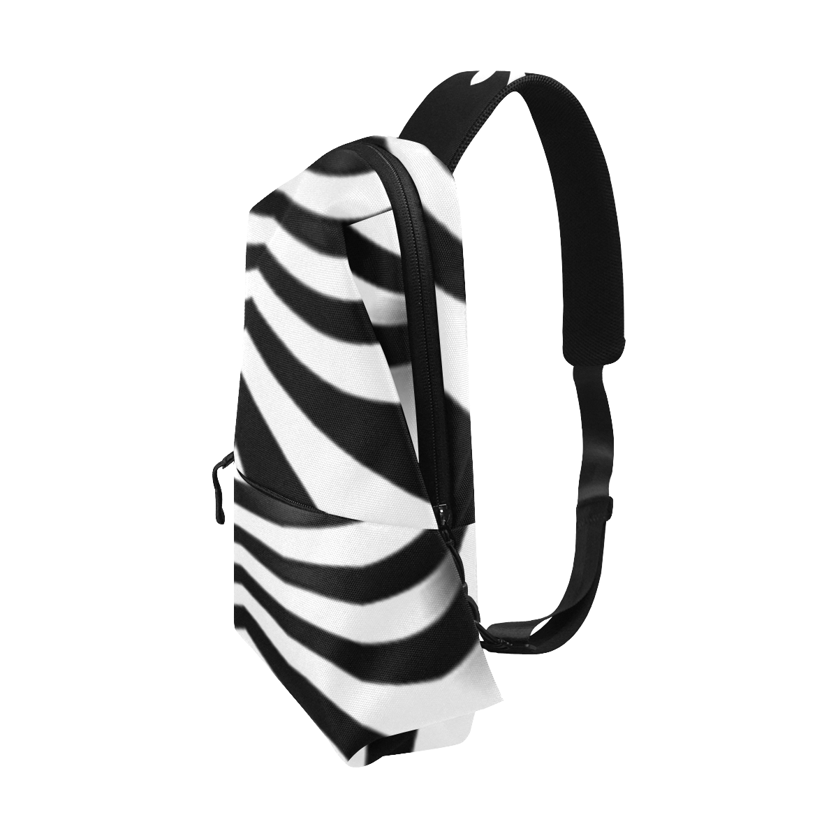 Black and White Tunnel Chest Bag (Model 1678)