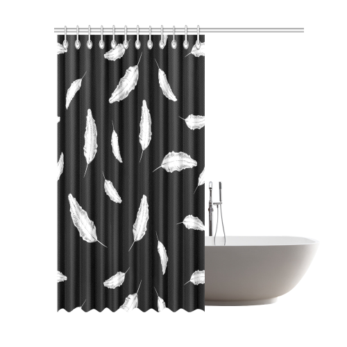 White Feathers Shower Curtain 69"x84"