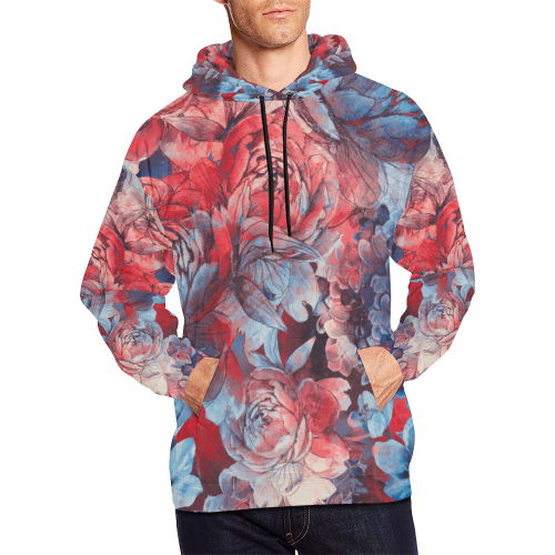 flowers3sm All Over Print Hoodie for Men/Large Size (USA Size) (Model H13)