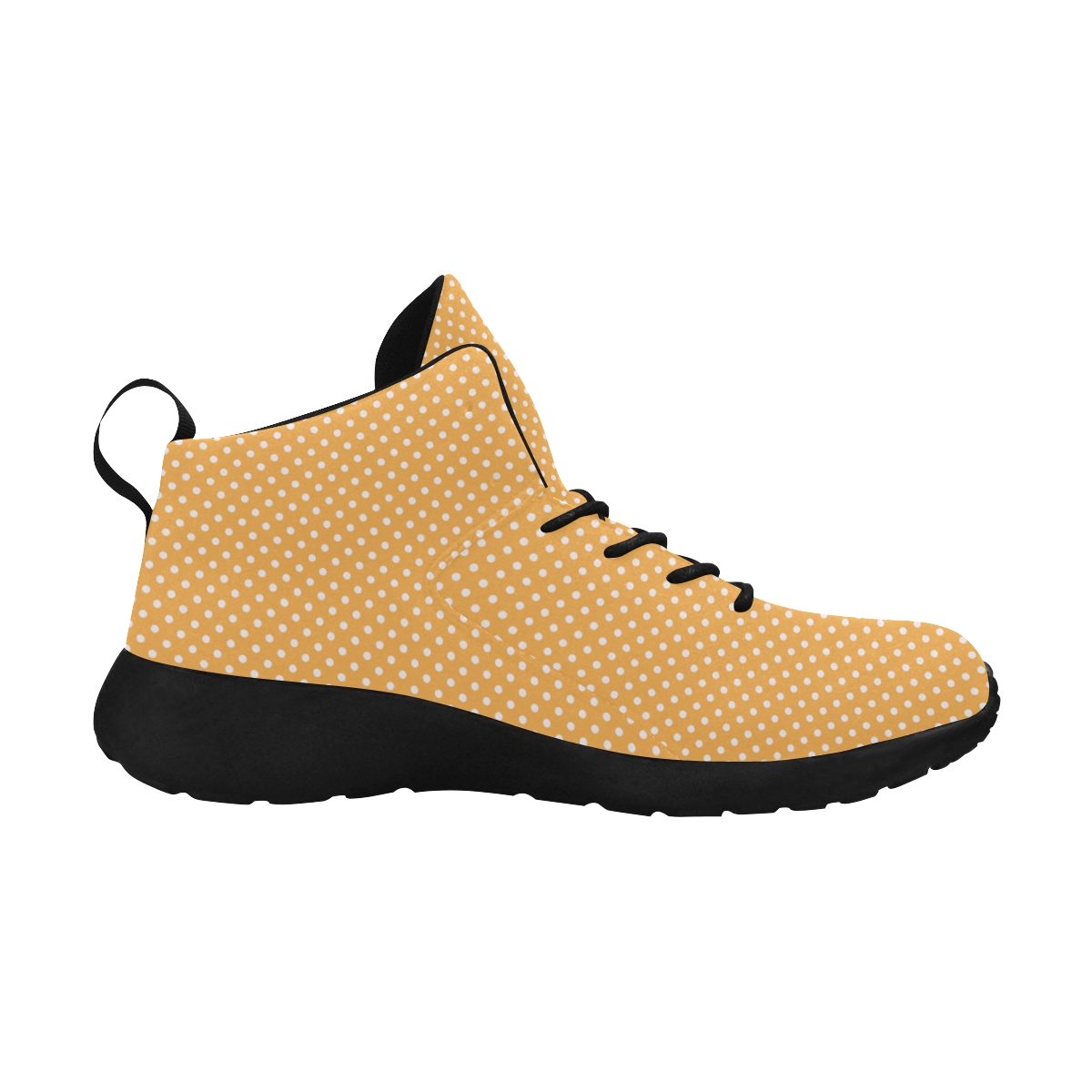 Yellow orange polka dots Women's Chukka Training Shoes/Large Size (Model 57502)