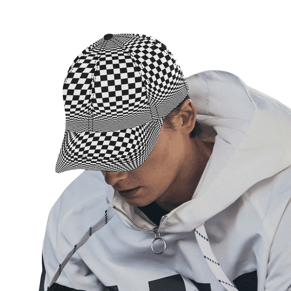 Optical Illusion Checkers All Over Print Dad Cap C (7-Pieces Customization)