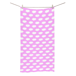 Clouds and Polka Dots on Pink Bath Towel 30"x56"
