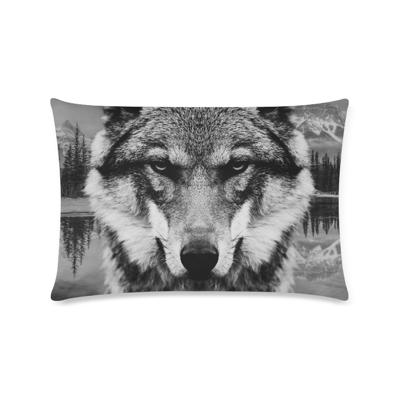 Wolf Animal Nature Custom Zippered Pillow Case 16"x24"(Twin Sides)