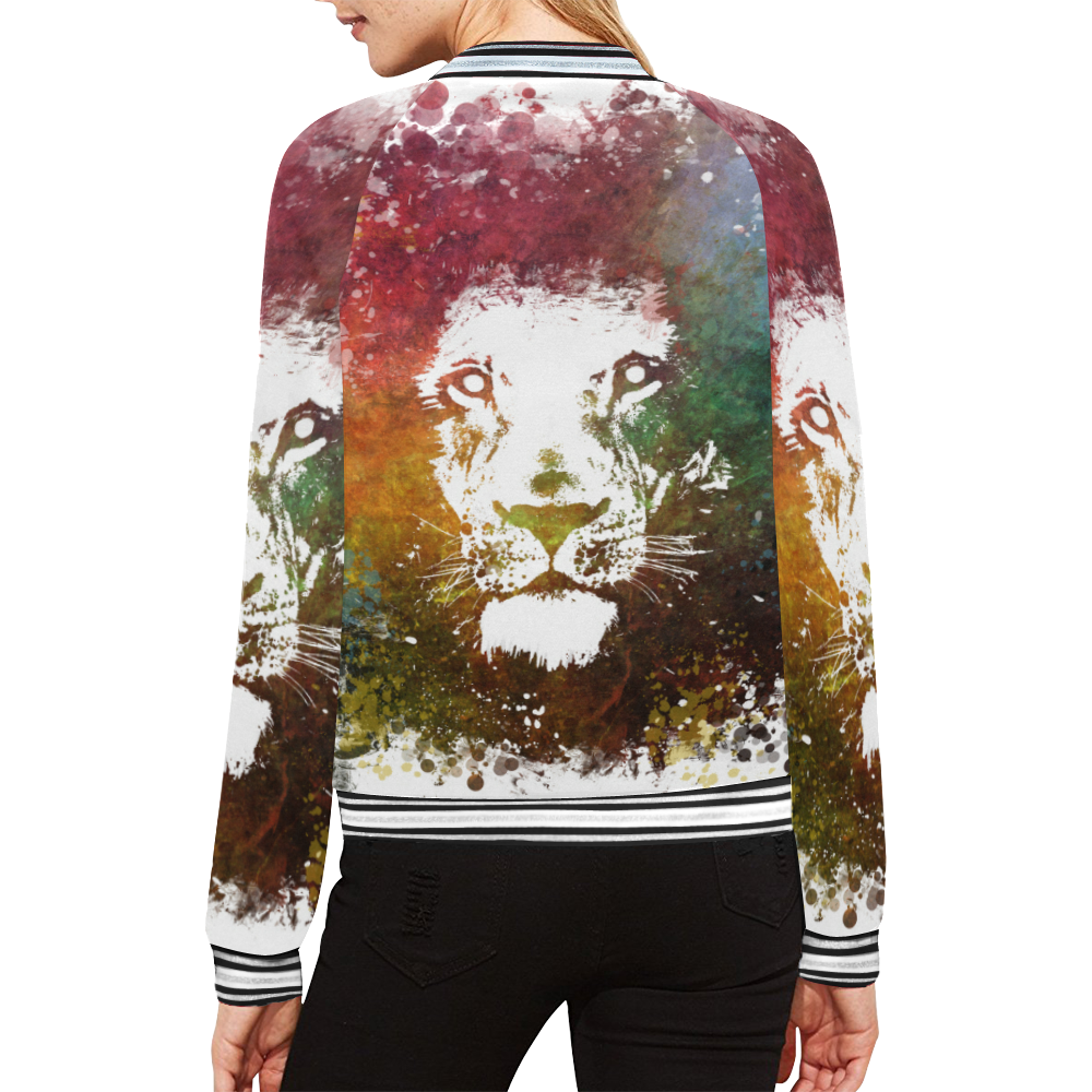 lion jbjart #lion All Over Print Bomber Jacket for Women (Model H21)