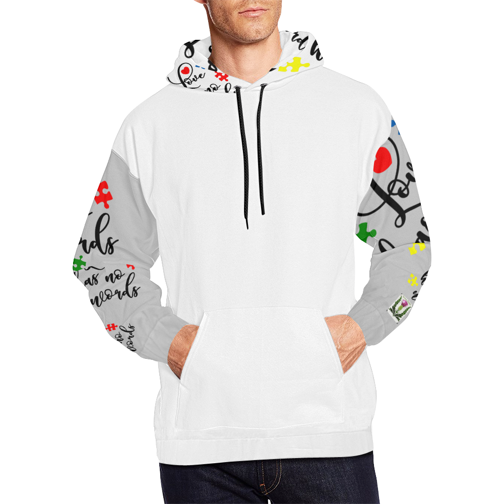 Fairlings Delight's Autism- Love has no words Men's Hoodie 53086Gg8 All Over Print Hoodie for Men (USA Size) (Model H13)