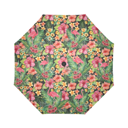 Tropical Flamingo Flowers Auto-Foldable Umbrella (Model U04)