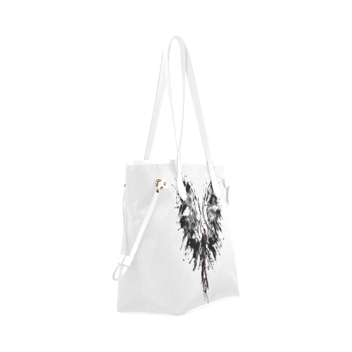 Phoenix - Abstract Painting Bird Black 1 Clover Canvas Tote Bag (Model 1661)