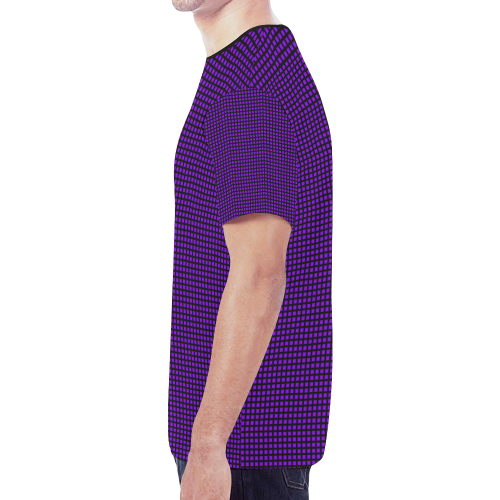 Squares in Purple New All Over Print T-shirt for Men (Model T45)