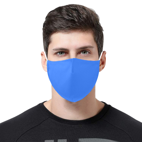 color deep electric blue 3D Mouth Mask with Drawstring (Pack of 5) (Model M04)