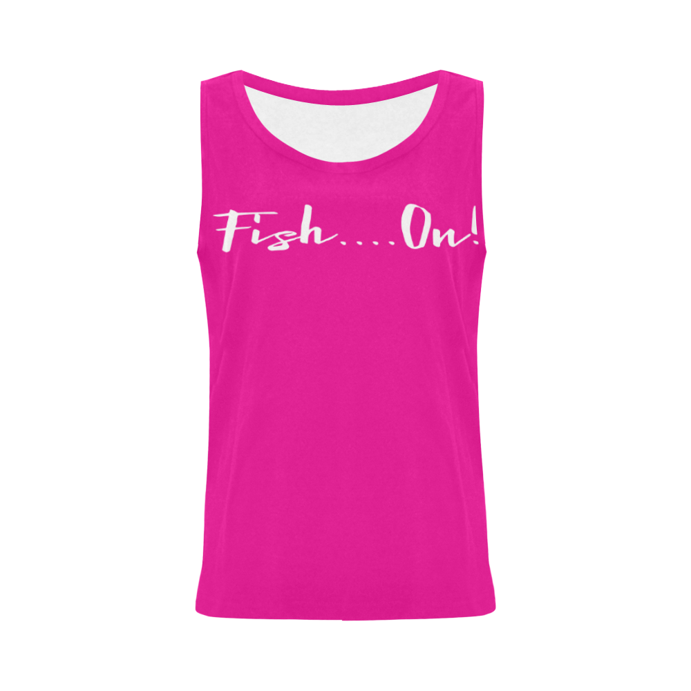 Fish on-Hibiscus All Over Print Tank Top for Women (Model T43)