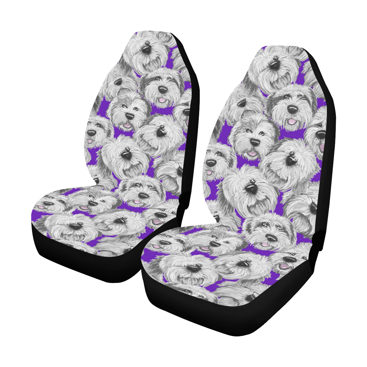Purple scruffies Car Seat Covers (Set of 2)