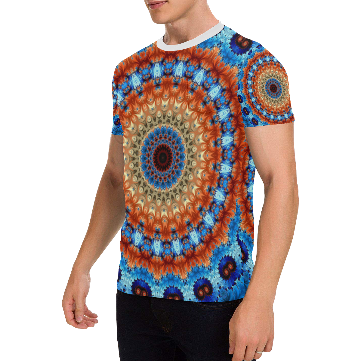 Kaleidoscope Men's All Over Print T-Shirt with Chest Pocket (Model T56)