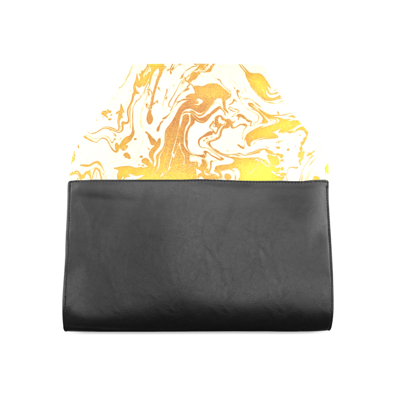Sunset - amber gold orange abstract swirls diy personalize Clutch Bag (Model 1630)