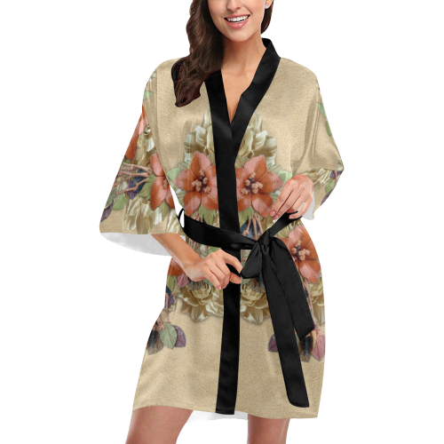 leather flowers Kimono Robe
