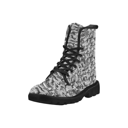 Woodland Urban City Black/Gray Camouflage Martin Boots for Women (Black) (Model 1203H)