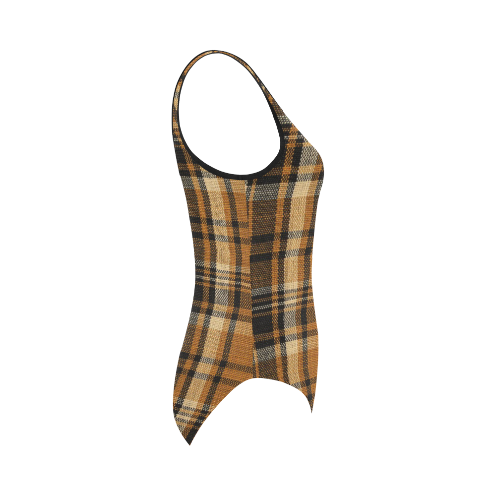 TARTAN DESIGN Vest One Piece Swimsuit (Model S04)