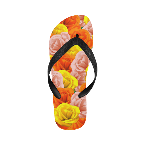 Roses Pastel Colors Floral Collage Flip Flops for Men/Women (Model 040)