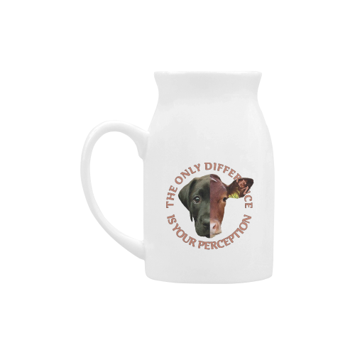 Vegan Cow and Dog Design with Slogan Milk Cup (Large) 450ml