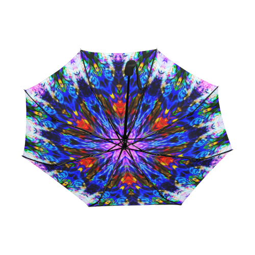 Blue, Red and Pink Crochet Anti-UV Auto-Foldable Umbrella (Underside Printing) (U06)