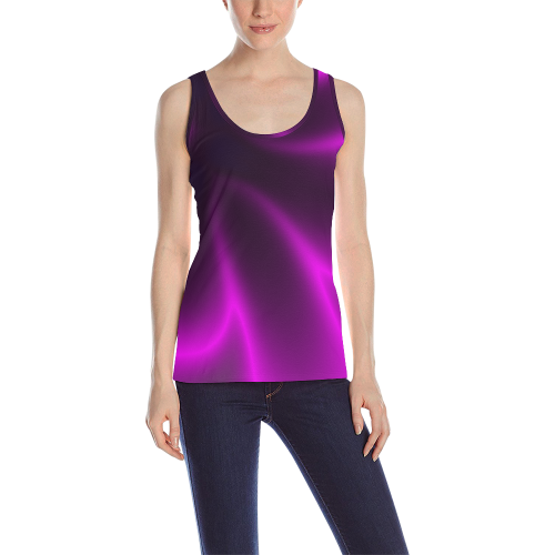 Purple Blossom All Over Print Tank Top for Women (Model T43)