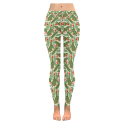 Tropical Banana Leaves Women's Low Rise Leggings (Invisible Stitch) (Model L05)
