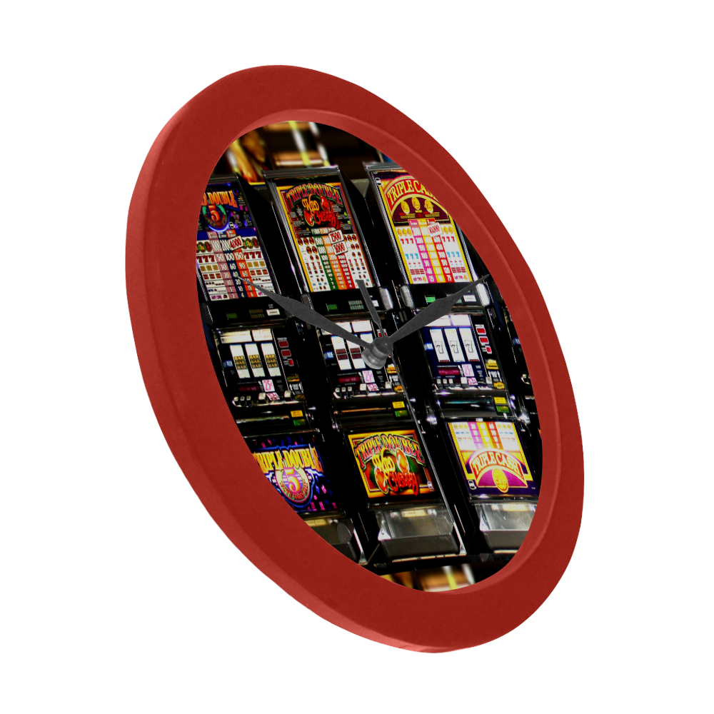 Lucky Slot Machines - Dream Machines Circular Plastic Wall clock