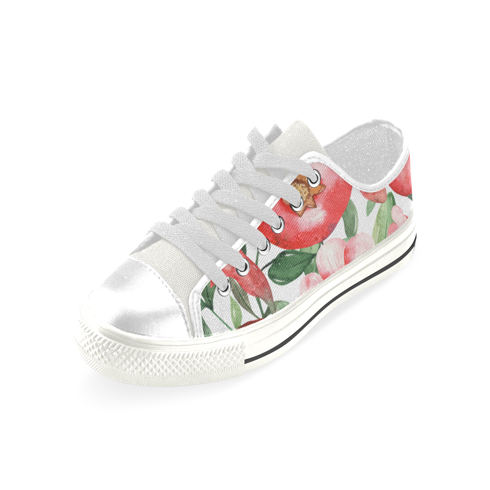 Pomegranate Low Top Canvas Shoes for Kid (Model 018)