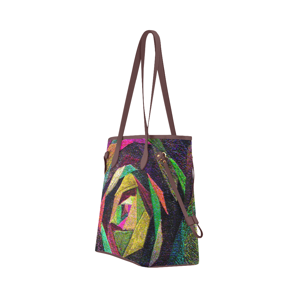 Quilted Rose Clover Canvas Tote Bag (Model 1661)
