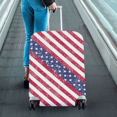 American Flag Distressed Luggage Cover/Large 26"-28"