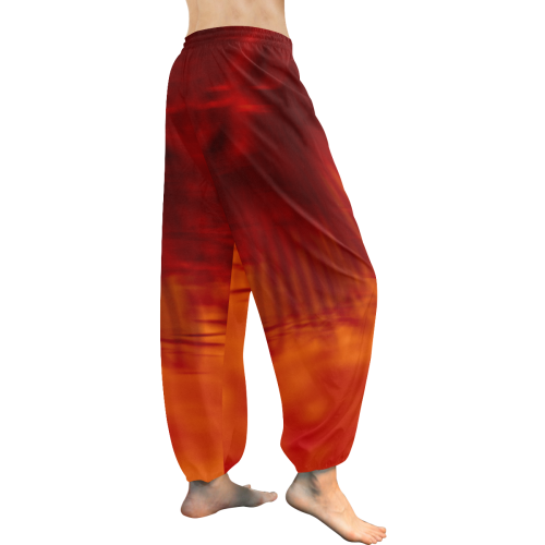 Bloodred_I Women's All Over Print Harem Pants (Model L18)