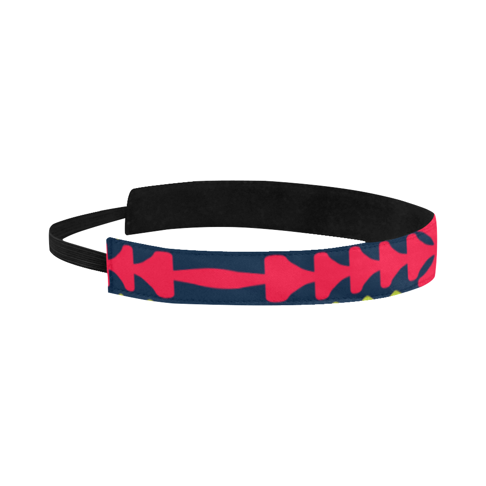 Distorted shapes on a blue background Sports Headband