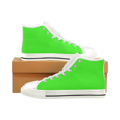 color neon green Men’s Classic High Top Canvas Shoes (Model 017)