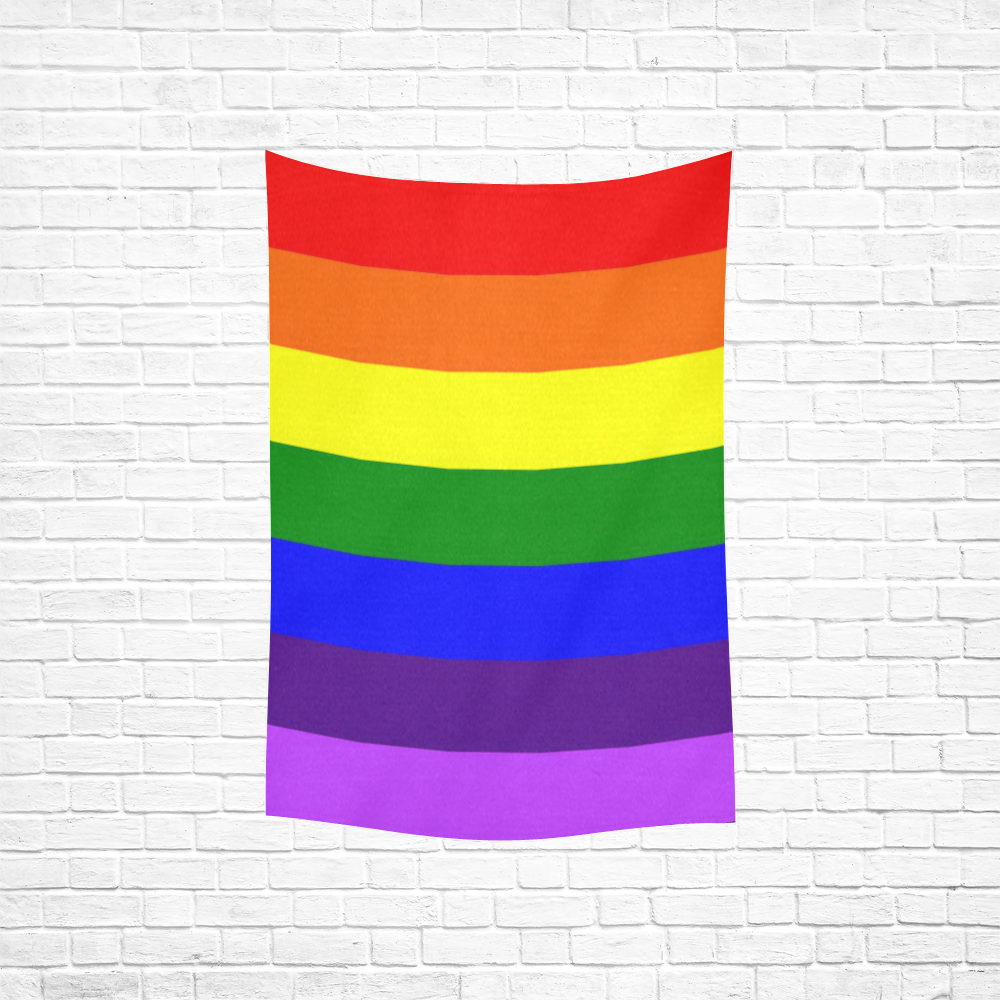 Rainbow Flag (Gay Pride - LGBTQIA+) Cotton Linen Wall Tapestry 40"x 60"