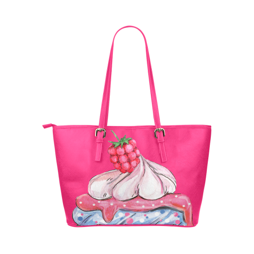 cupcake Leather Tote Bag/Small (Model 1651)