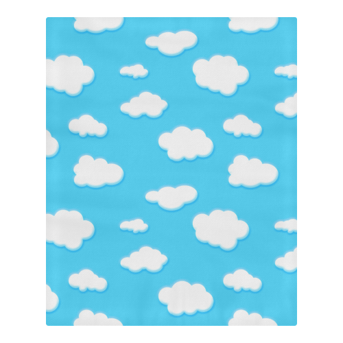sky of blue and fluffy white clouds 3-Piece Bedding Set