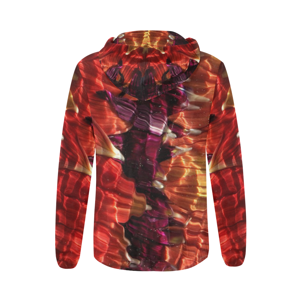 Muscled Petals All Over Print Full Zip Hoodie for Women (Model H14)