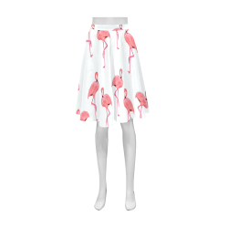Pink Flamingo Pattern Tropical Summer Style Athena Women's Short Skirt (Model D15)